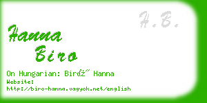 hanna biro business card